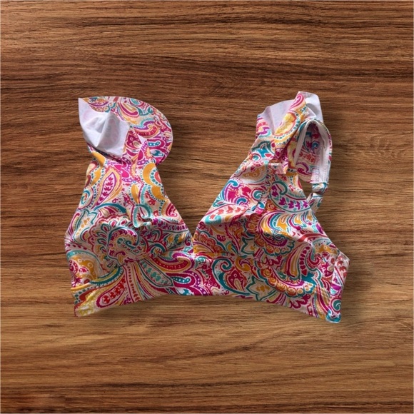 Colorful Paisley Ruffle Bikini Top - Picture 5 of 14